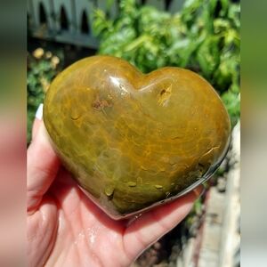 Heart-Shaped Green Yellow Ocean Jasper